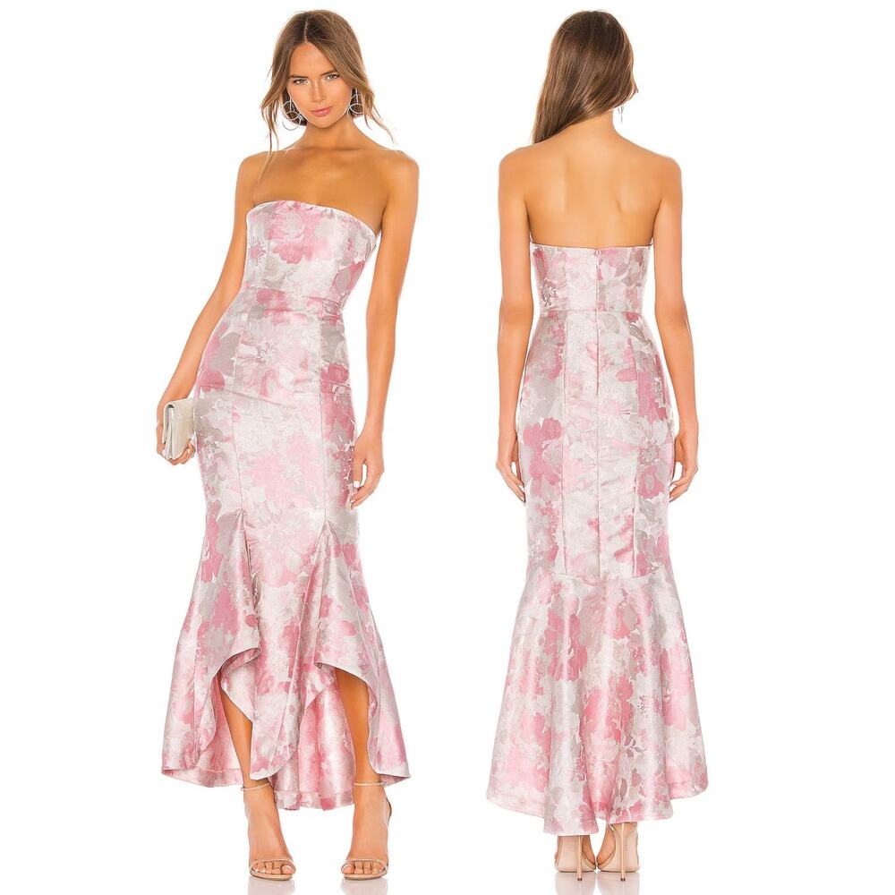 Lovers and Friends Urgonia Strapless Gown Floral Jacquard Formal Party Prom M